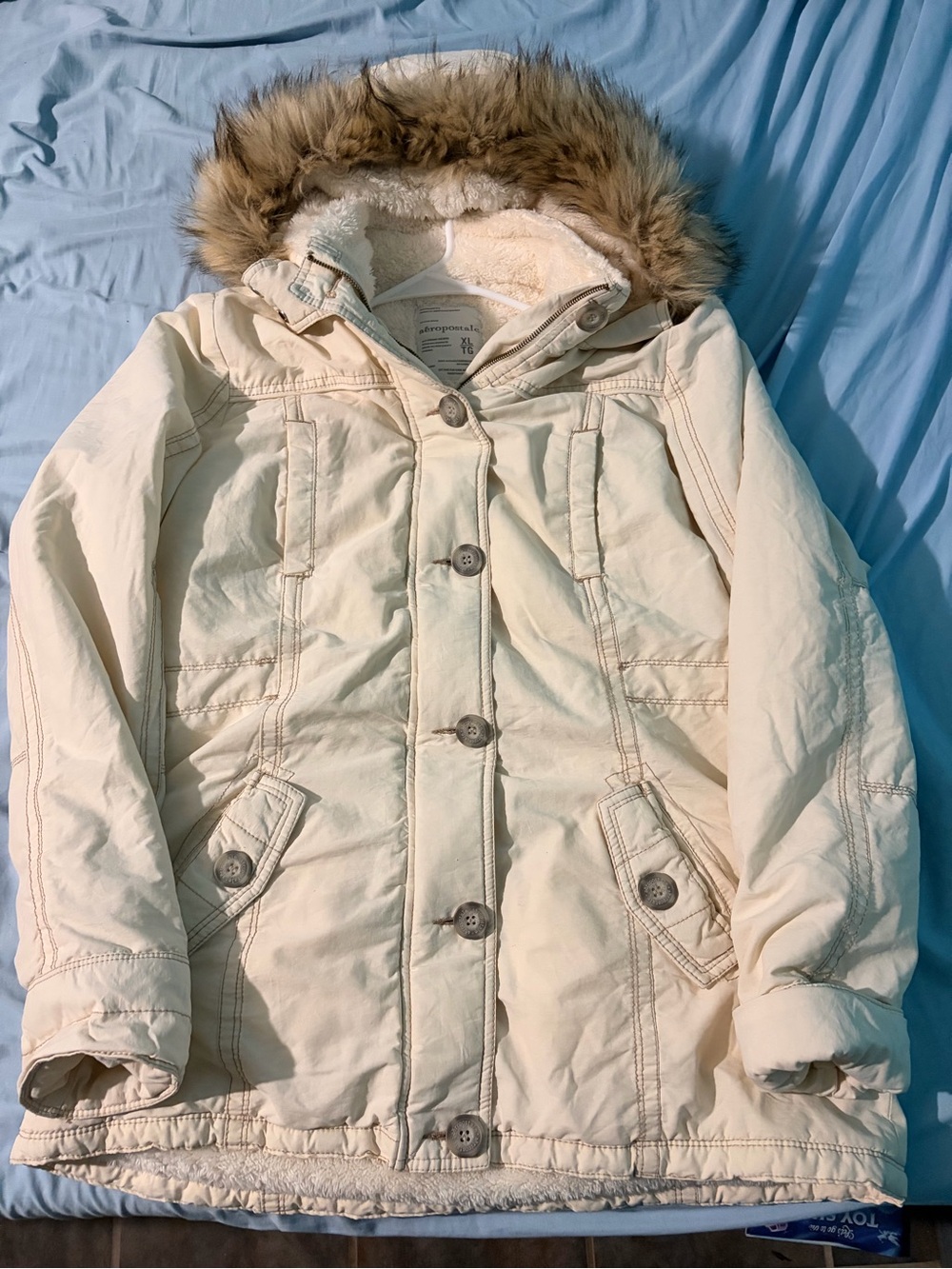Vintage Y2K Aeropostale Fur Hooded Jacket Sherpa Lined (New with tags)